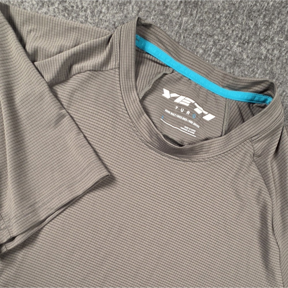 Yeti Turq Air Jersey Mens Large Gray MTB Mountain Bike Shirt Cycling Performance
